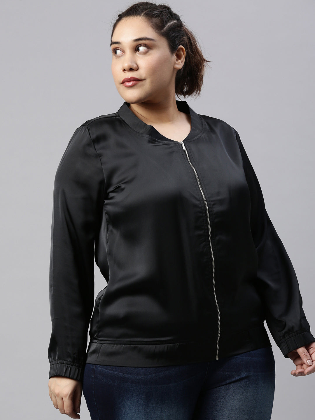 BLACK SATIN JACKET