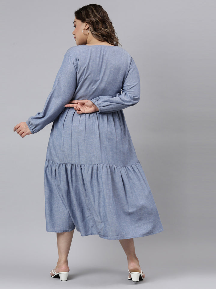 Blue Chambray Tier Dress