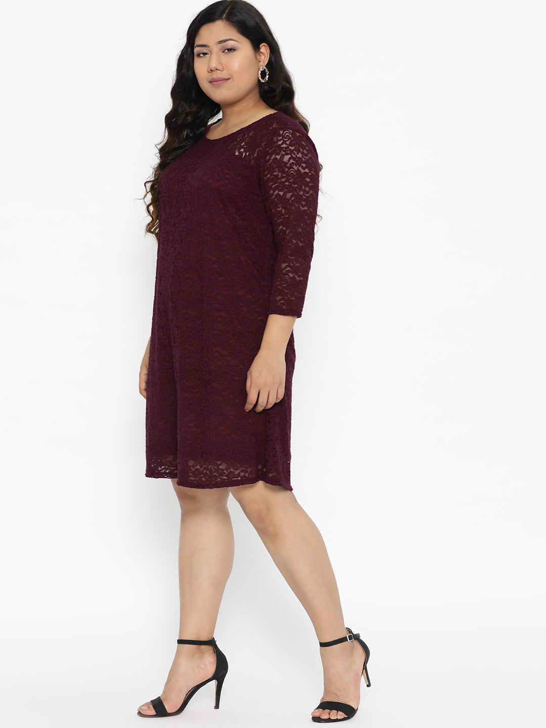Wine Lace Dress